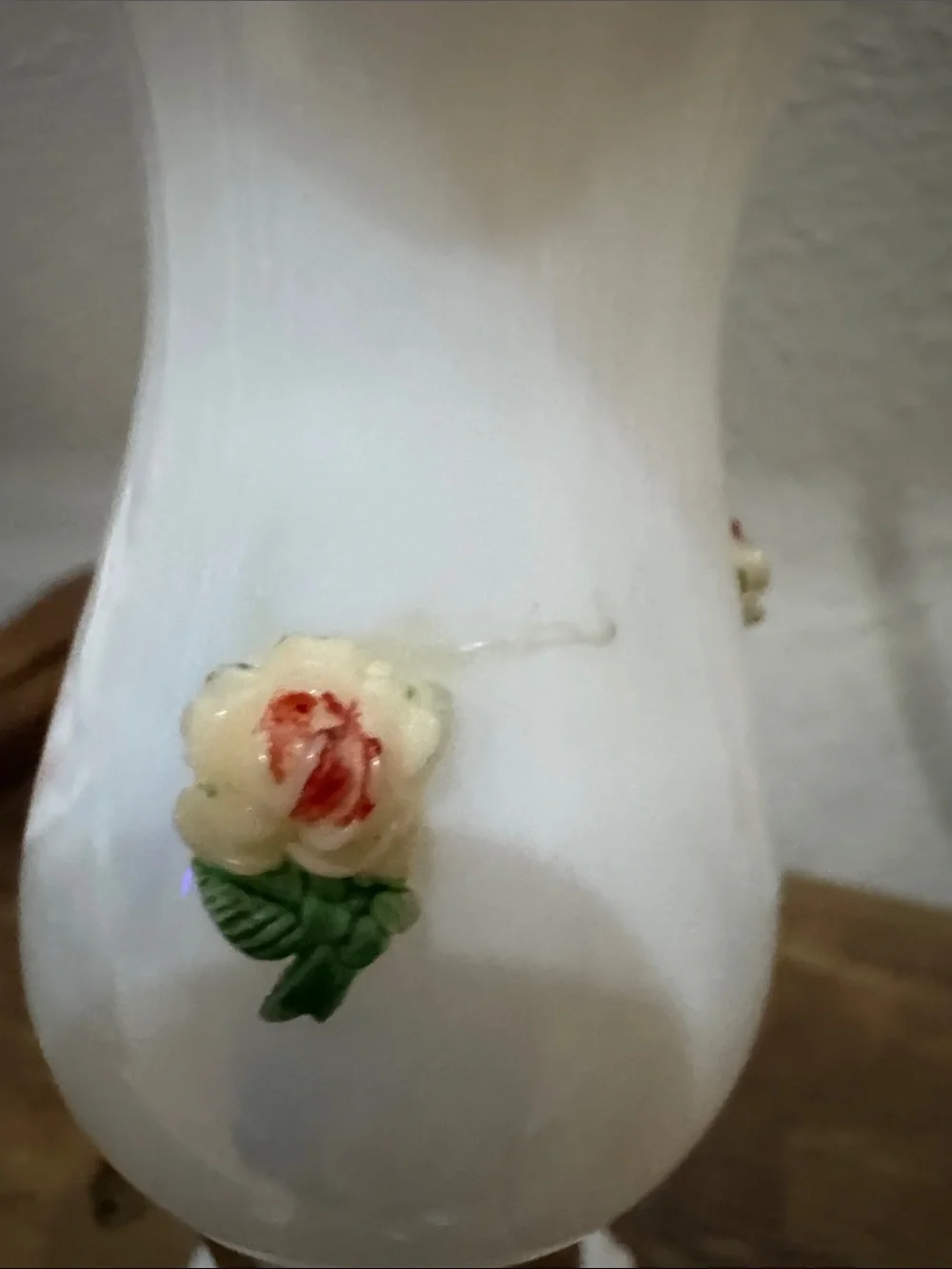 Vintage mini milk glass oil lamp.